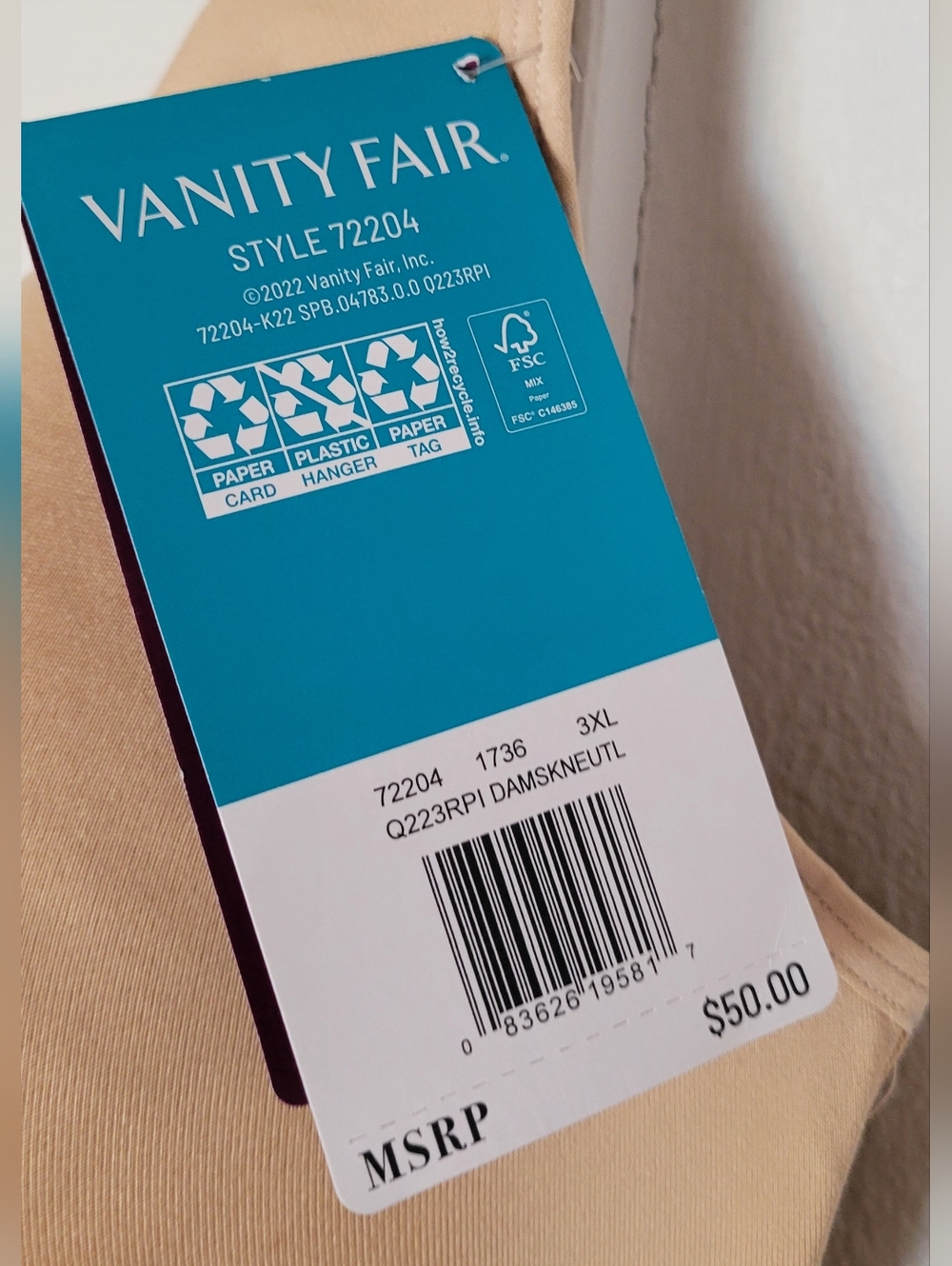 Vanity Fair Seamless Nude Comfort Bra - Soft Stretch Support - Picture 6 of 9